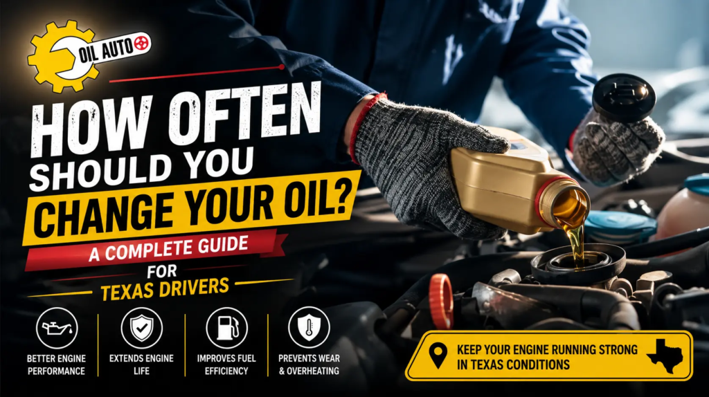 Mechanic performing an engine oil change service.