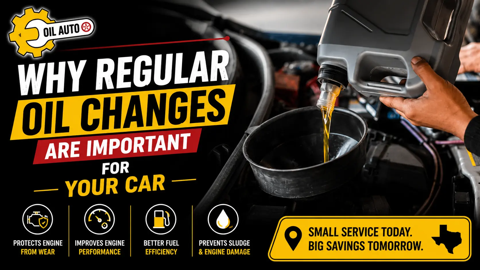Regular engine oil change for better vehicle performance.
